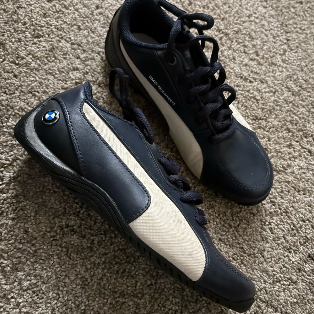 BMW Dark Blue and Cream Athletic Shoes